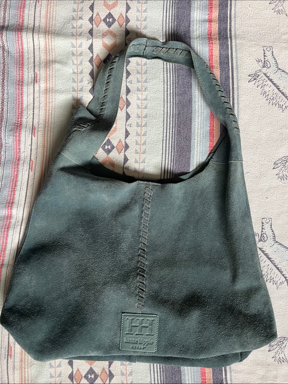 Earthy Green Suede Hobo Bag by Haute Hippie